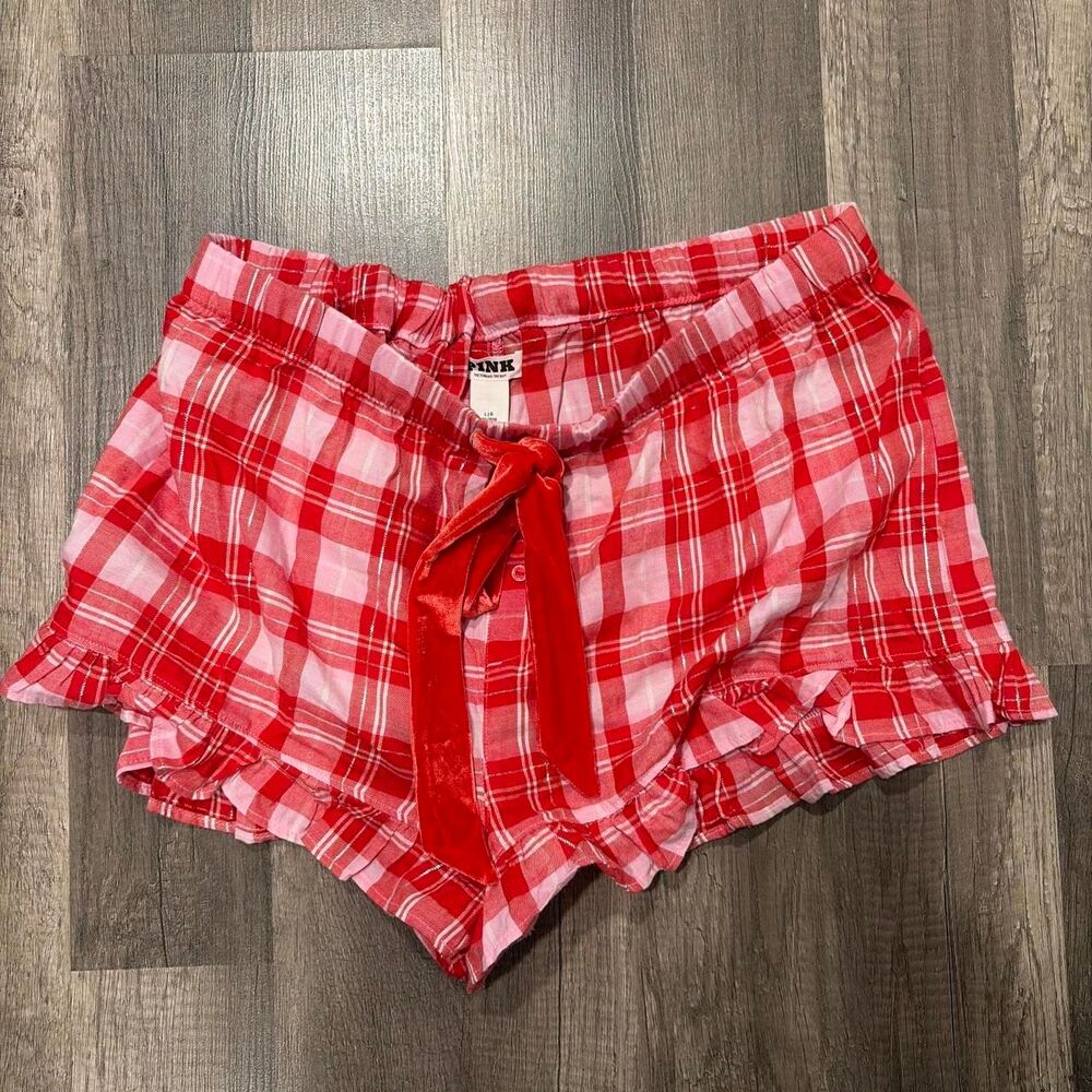 Victoria's Secret Pink Red Plaid Pajama Shorts